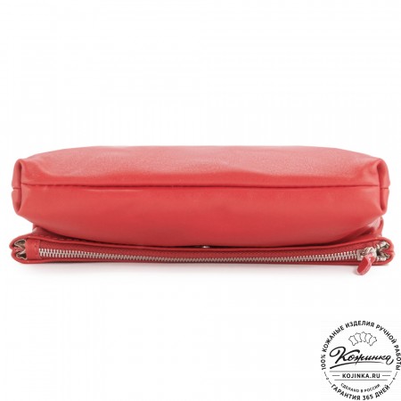 Кожаный клатч "Молли" (красный)